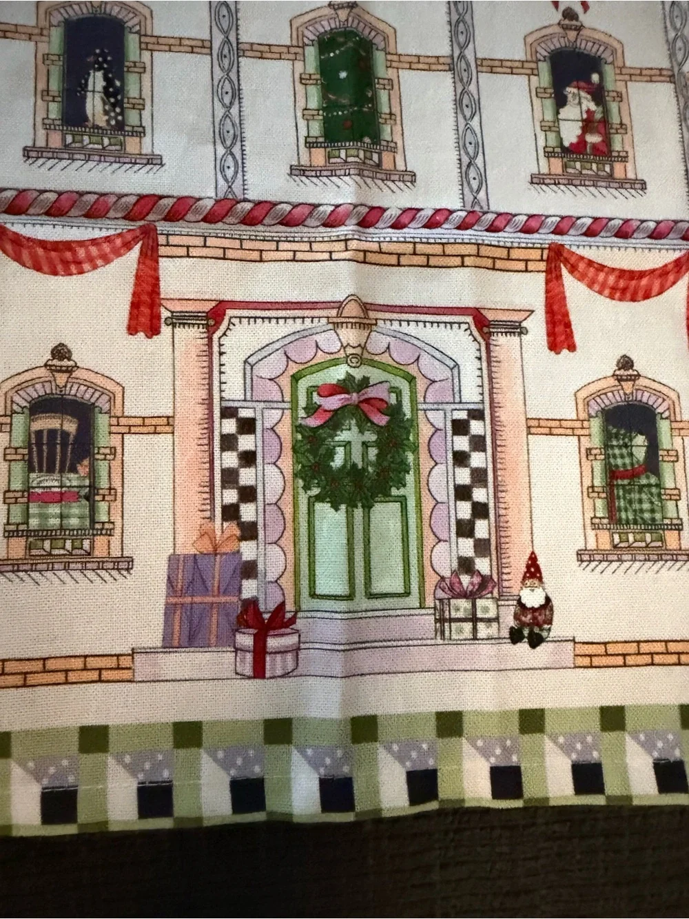 Festive Christmas Advent Towel - Holiday House Design